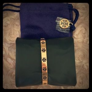 Tory Burch Pierced T logo rose gold cuff bracelet